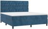 vidaXL Polsterbett mit Matratze & LED Dunkelblau 160x200 cm Samt Bild 3