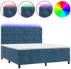 vidaXL Polsterbett mit Matratze & LED Dunkelblau 160x200 cm Samt Bild 2