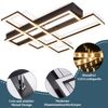ZMH Deckenlampe LED Deckenleuchte Wohnzimmer - 54W Schwarz Dimmbar Schlafzimmerlampe Modern Design Küchenlampe mit Fernbedienung Wohnzimmerlampe Flur Rechteckig Deckenleuchten für Küche Esszimmer Bild 2