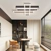 ZMH Deckenlampe LED Deckenleuchte Wohnzimmer - 54W Schwarz Dimmbar Schlafzimmerlampe Modern Design Küchenlampe mit Fernbedienung Wohnzimmerlampe Flur Rechteckig Deckenleuchten für Küche Esszimmer Bild 5