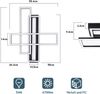 ZMH Deckenlampe LED Deckenleuchte Wohnzimmer - 54W Schwarz Dimmbar Schlafzimmerlampe Modern Design Küchenlampe mit Fernbedienung Wohnzimmerlampe Flur Rechteckig Deckenleuchten für Küche Esszimmer Bild 4