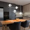 LED Hängeleuchte, Chrom, Kugeln opal, L 83 cm Bild 2