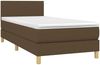 vidaXL Boxspringbett mit Matratze Stoff Dunkelbraun 90x200 cm Bild 3