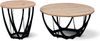 Couchtisch >Mella 2< Metall in schwarz / Artisan Eiche Dekor - 40x80 (HxD) Bild 3