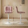 CLP Barhocker Peru Samtbezug höhenverstellbar drehbar mit Rückenlehne,weiß rosa Bild 2