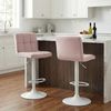 CLP Barhocker Peru Samtbezug höhenverstellbar drehbar mit Rückenlehne,weiß rosa Bild 3