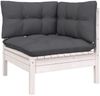 vidaXL 3-tlg. Garten-Lounge-Set mit Kissen Weiß Kiefer Massivholz 806665 Bild 3