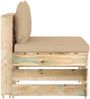 vidaXL Modulares Mittelsofa mit Kissen Grün Imprägniertes Holz 3074510 Bild 3