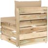 vidaXL Modulares Mittelsofa mit Kissen Grün Imprägniertes Holz 3074510 Bild 4