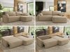 Ecksofa, L-förmiges, lose Kissen, DL-Schlaffunktion, (H 100 x T 187 x B 273 cm) - CUBO L - Boucle Hellbraun - rechte Seite Bild 2