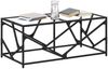 vidaXL Couchtisch mit Glasplatte Transparent 98,5x50x41 cm Stahl 845996 Bild 3