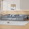 Kinderbett mit 2 Liegeflächen, Lattenrost und Rausfallschutz, 90x200cm/90x200cm, Holzbett, Kiefer Bild 3