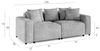 Sofa Designersofa MEGAN 2-Sitzer in Stoff Poso Cappuccino Bild 3