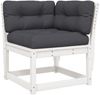 vidaXL 4-tlg. Garten-Lounge-Set mit Kissen Weiß Massivholz Kiefer 3216911 Bild 3