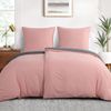 Wendebettwäsche 135x200 Grau Rosa 4tlg Mikrofaser Reißverschluss Bild 2