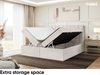 MEBLINI Boxspringbett LUKAS 140x220 cm mit Bettkasten - H3/Beige Samt Polsterbett - Doppelbett mit Topper & Taschenfederkern-Matratze Bild 5