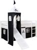 Homestyle4u Spielbett mit Turm und Rutsche, Pirat, Kiefernholz schwarz / weiß, 90x200 cm Bild 4