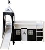 Homestyle4u Spielbett mit Turm und Rutsche, Pirat, Kiefernholz schwarz / weiß, 90x200 cm Bild 3