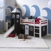 Homestyle4u Spielbett mit Turm und Rutsche, Pirat, Kiefernholz schwarz / weiß, 90x200 cm Bild 1