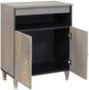 vidaXL Sideboard Grau und Gold 60 x 33 x 75 cm Massivholz Mango 4018797 Bild 2