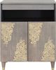 vidaXL Sideboard Grau und Gold 60 x 33 x 75 cm Massivholz Mango 4018797 Bild 3