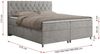 Boxspringbett Doppelbett Polsterbett Kunstlederbett mit Bettkasten - ROMA - 160x200cm - Hellgrau Stoff - H4 Bild 5