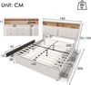 Polsterbett 160×200 cm mit 4 Schubladen, USB/Type-C & höhenverstellbarem Kopfteil, Beige Bild 3