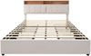 Polsterbett 160×200 cm mit 4 Schubladen, USB/Type-C & höhenverstellbarem Kopfteil, Beige Bild 4