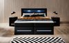 Boxspringbett Sevilla mit LED und Stauraum 200x200 Schwarz H3 (70-100kg) Bild 2