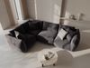 Micadoni Ecksofa Chris 4-Sitzer Links Samt Dunkelgrau Bild 4