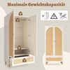 Merax 180cm Kleiderschrank Garderobenschrank mit 2 Türen & Rattan, Landhausstil Weiß mit großer Schublade, höhenverstellbaren Regalen & Kleiderstange, Inkl. Kippsicherung Bild 5