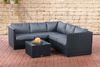 CLP Polyrattan Ecksofa-Garnitur Genero 5mm,schwarz eisengrau Bild 3