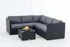 CLP Polyrattan Ecksofa-Garnitur Genero 5mm,schwarz eisengrau Bild 4