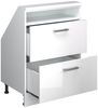 Dachschrägenschrank Rion Weiß Hochglanz/Weiß mit 2 Schubladen Vicco Bild 4