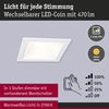 LED Einbauleuchte 3-Step-Dim Cole Coin 3er-Set IP44 eckig 88x88mm Coin 3x6W 3x470lm 230V dimmbar 2700K Weiß Bild 3