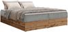 Polsterbett mit Bettkasten, Boxspringbett ohne Kopfteil WOOD ZERO, 7-Zonen Multipocket-Matratze und Topper, modernes Bett für Schlafzimmer - Hellgrau Cordstoff - 200 x 200 cm - H4 Bild 4