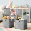 SONGMICS Aufbewahrungsbox mit Griff, 6er Set, Vliesstoff grau meliert, 30 x 30 x 30 Bild 2