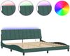 vidaXL Bettgestell mit LED ohne Matratze "Hanko" Dunkelgrün 200x200 cm Samt 3213802 Bild 2