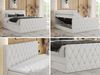 Boxspringbett, Doppelbett mit Fußteil, Multipocket-Matratzen und Topper, gestepptes Kopfteil und Front - MIREN KING DUO - 160 x 200 cm - Weiß Kunstleder - H3 Bild 2