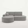 Ecksofa Schlafsofa Sofa VENEDIG Stoff Arena Grau Ottomane Links Bild 2