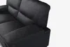 Vente-unique - MIMAS Couchgarnitur Leder Schwarz - B 89 cm x H 97 cm x L 162 cm210 cm Bild 5