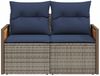 vidaXL Gartensofa mit Kissen 2-Sitzer Grau Poly Rattan 366161 Bild 4