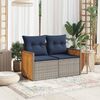 vidaXL Gartensofa mit Kissen 2-Sitzer Grau Poly Rattan 366161 Bild 3