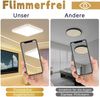 ZMH Flache LED Deckenleuchte 23CM 3000 18W Quadratisch Schlafzimmer Weiß LED Integriert Fest Bild 4