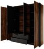 Kleiderschrank 220 Milton (Farbe: Kastanie / Kastanie + Anthrazit, mit weißer LED Beleuchtung) Bild 3
