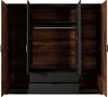 Kleiderschrank 220 Milton (Farbe: Kastanie / Kastanie + Anthrazit, mit weißer LED Beleuchtung) Bild 4