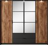Kleiderschrank 220 Milton (Farbe: Kastanie / Kastanie + Anthrazit, mit weißer LED Beleuchtung) Bild 2