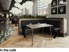 MEBLINI Eckbank für Esszimmer mit ausziehbarem Tisch - Küchenbank - Essecke - Sitzecke Küche - TONI - X-Beine 128x168x87cm Rechts - Schwarz Kunstleder/M Schwarz Hochgl. Bild 4