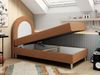 Kinderbett NEST, Boxspringbetten für Kinderzimmer, Jugendbett, Einzelbett mit Matratze 90 x 180 cm - Orange Stoff - Topper T25 Bild 2