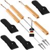 Teleskop-Grillgabel 4er Set, inkl. Tasche, ausziehbar, Edelstahl & Bambus Bild 1